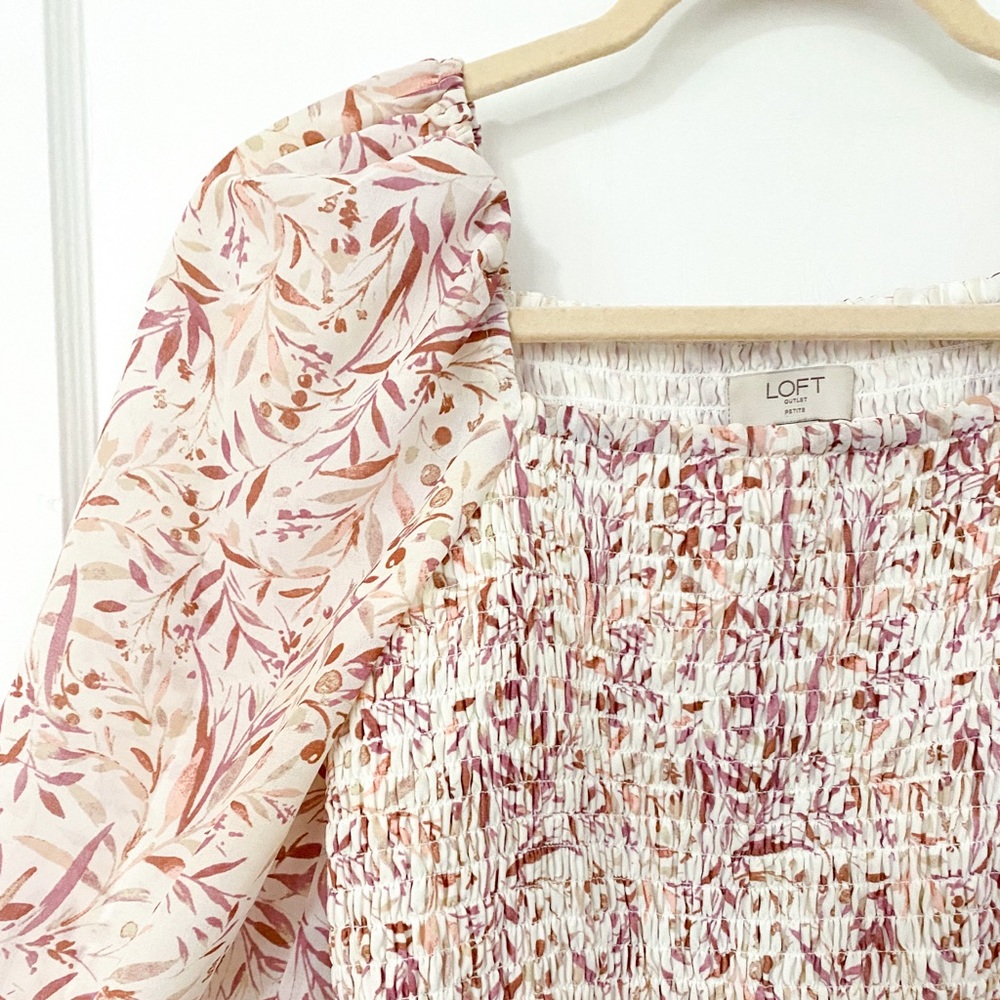 Loft Smocked Midi Dress